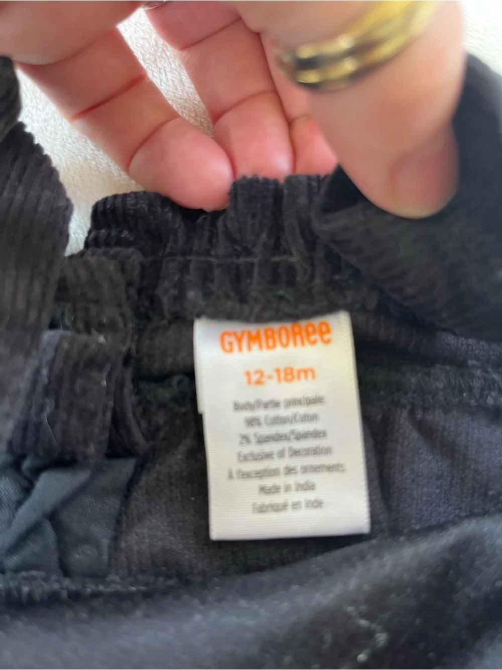 Gymboree black corduroy